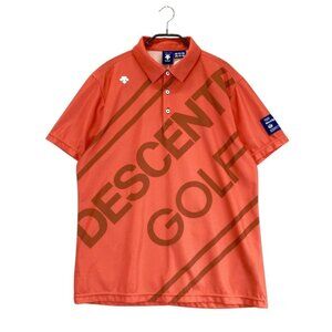 DESCENTE GOLF SHIRT ORANGE Size Large